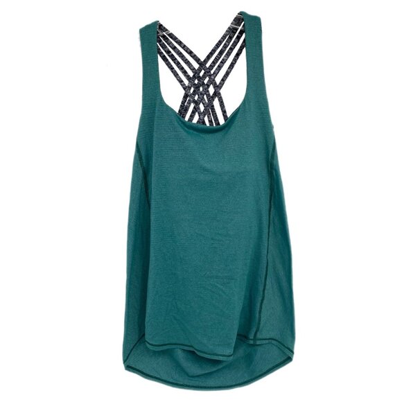 lululemon Green Strappy Open Back Tank Top | Women's Size 6 - Picture 1 of 6